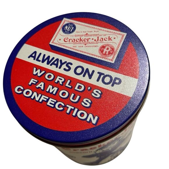 Cracker Jack Popcorn Retro Tin Vintage 1990 8"×6" - Picture 7 of 8
